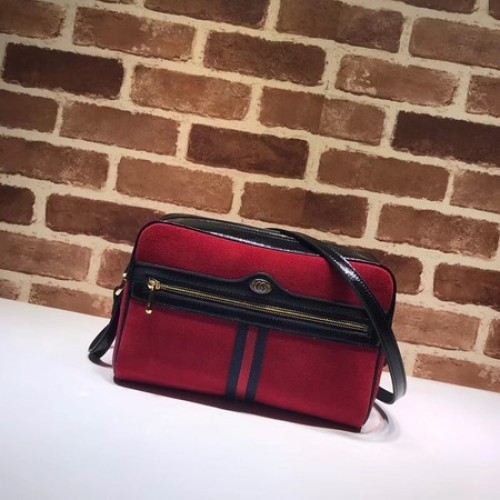 Borsa a tracolla in pelle nabuk originale Gucci GG 517080 rossa