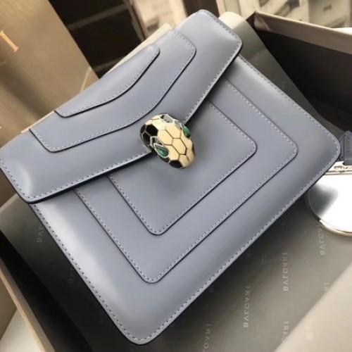 Bvlgari Original Pelle di vitello serpenti per sempre Borsa a tracolla 97520 Azzurro