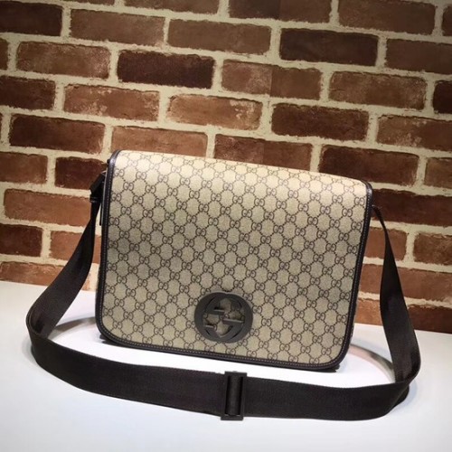 Borsa a tracolla in tela GG in PVC Gucci 222291 marrone