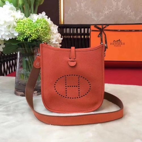 Hermes Evelyne mini 17 centimetri Messenger Bag originale in pelle di vitello H1187 arancione