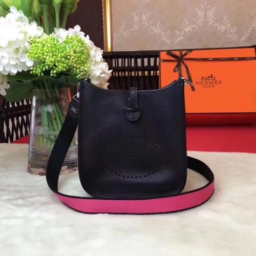 Hermes Evelyne mini 17 centimetri Messenger Bag originale in pelle di vitello H1187 nero