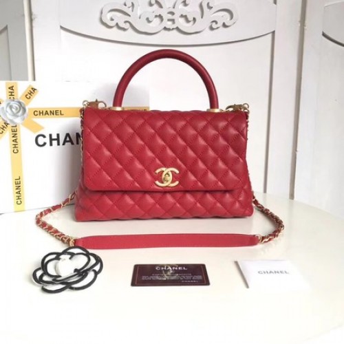 Chanel Classic Top Handle Bag Original Caviar Leather A92215 rosso