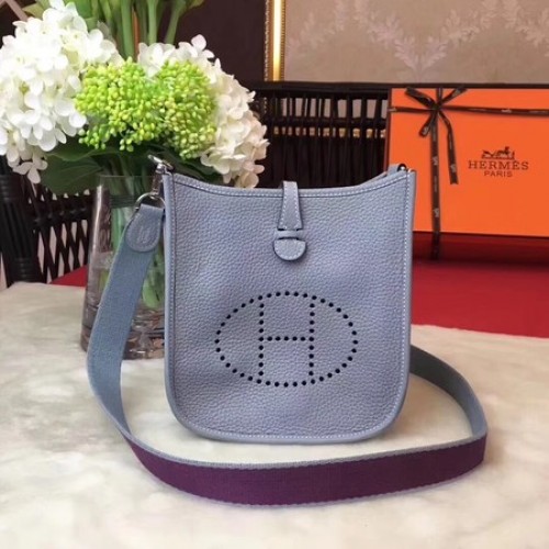 Hermes Evelyne mini 17 centimetri Messenger Bag originale in pelle di vitello H1187 Cielo blu
