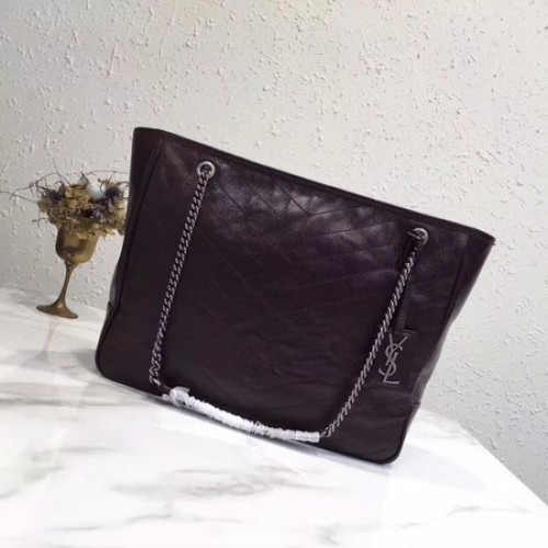 BORSA SHOPPING NIKI In Pelle Di Vitello Originale Yves Saint Laurent 5569 Vino