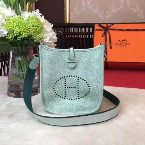 Hermes Evelyne mini 17 centimetri Messenger Bag originale in pelle di vitello H1187 verde chiaro