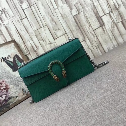 Borsa a tracolla in pelle Gucci Dionysus Blooms 499623 verde