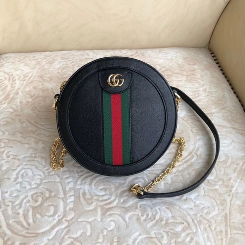 Gucci Ophidia mini borsa a spalla tonda originale in pelle 550618 nera