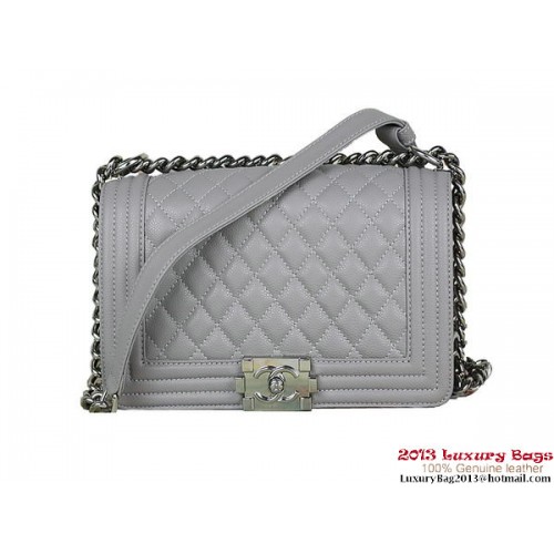 2013 Boy Chanel Borsa a tracolla con patta Classic Cannage Patterns A67025 Grigio