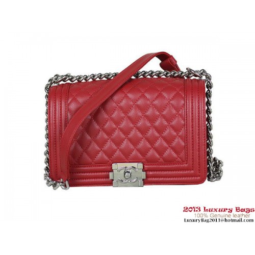 2013 Boy Chanel Flap Shoulder Bag Classic Cannage Patterns A67025 Rosso