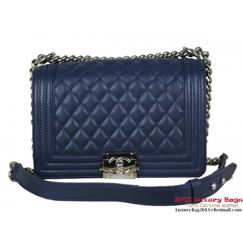2013 Boy Chanel Borsa a tracolla con patta Classic Cannage Patterns A67025 RoyalBlue