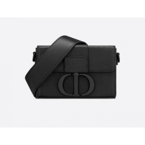 30 BORSA BOX MONTAIGNE Pelle di vitello granulata ultraopaca nera M9204S