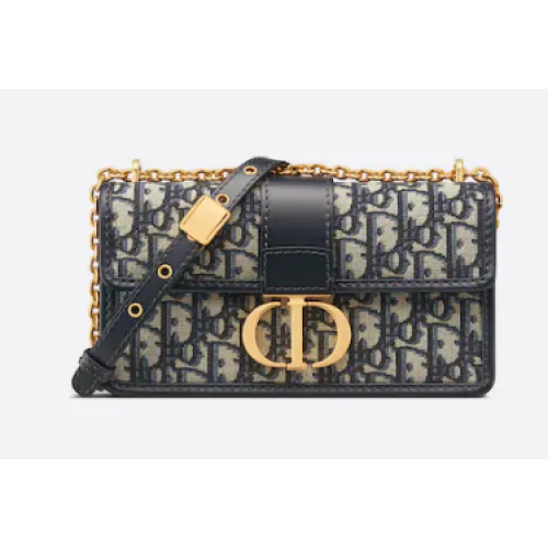 BORSA 30 MONTAIGNE EAST-WEST CON CATENA Blu Dior Oblique Jacquard M9334