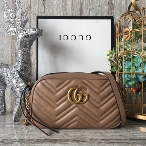Borsa mini Gucci GG Marmont Matelasse 448065 Albicocca