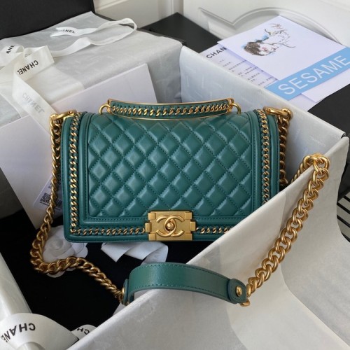 BORSA A MANO BAMBINO CHANEL Metallo tonalità oro A67086 verde