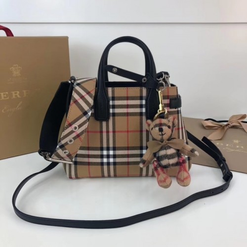 BURBERRY Baby Banner borsa a tracolla a quadri 10443 nera