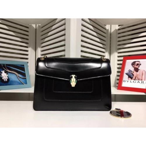 BVLGARI Borsa a Spalla Media Pelle di Vitello BG2281 Nera