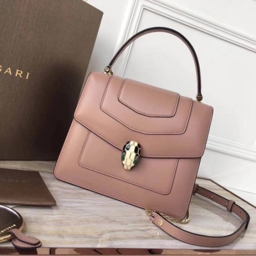 Borsa tote in pelle di vitello originale BVLGARI 3781 rosa