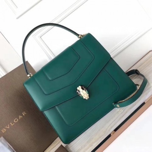 Borsa tote in pelle di vitello originale BVLGARI 3782 verde