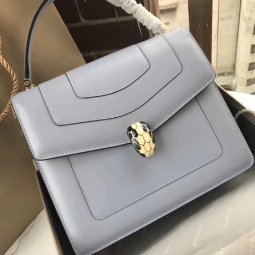Borsa tote BVLGARI Original in pelle di vitello 97524 Azzurro