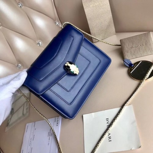 Borsa BVLGARI Serpenti Forever Flap Cover in pelle 00962 blu