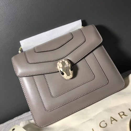 Borsa BVLGARI Serpenti Forever Flap Cover in pelle 00962 grigia