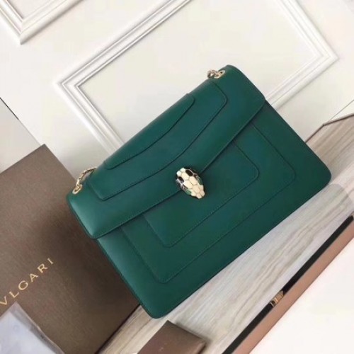 Borsa a tracolla BVLGARI Serpenti Forever Original in pelle di vitello 3780 verde