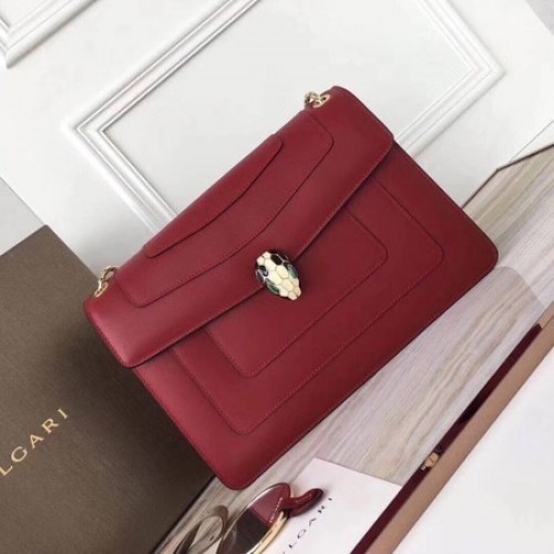 Borsa a tracolla BVLGARI Serpenti Forever Original in pelle di vitello 3780 Marrone