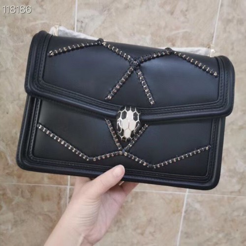 Borsa a tracolla BVLGARI Serpenti Forever in pelle 288656 nera