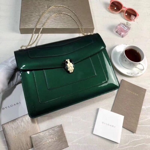 BVLGARI Borsa a tracolla Serpenti Forever in pelle 35108 Verde