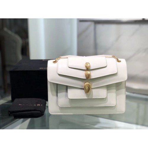 BVLGARI Borsa a tracolla Serpenti Forever in pelle B288620 bianca