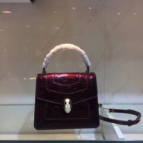 Borsa a tracolla BVLGARI Serpenti Forever in pelle metallizzata 058962 fucsia