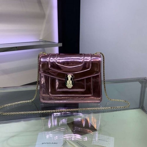 Borsa a tracolla BVLGARI Serpenti Forever in pelle metallizzata 34559 viola