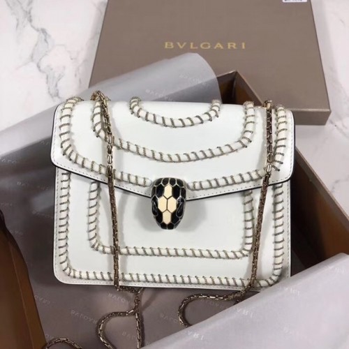 BVLGARI mini borsa a tracolla in pelle di vitello BG22889 bianca