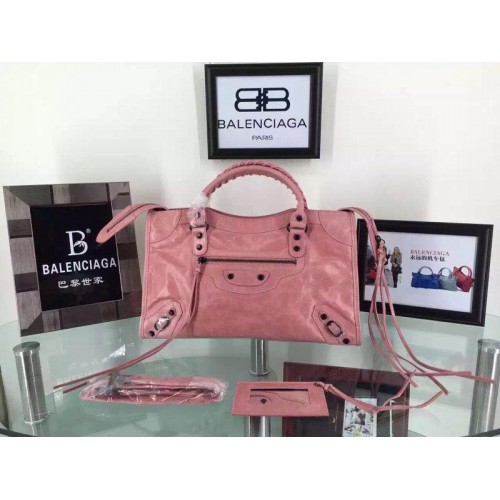 Borsa Balenciaga in pelle di vacchetta 084697 Rosa chiaro