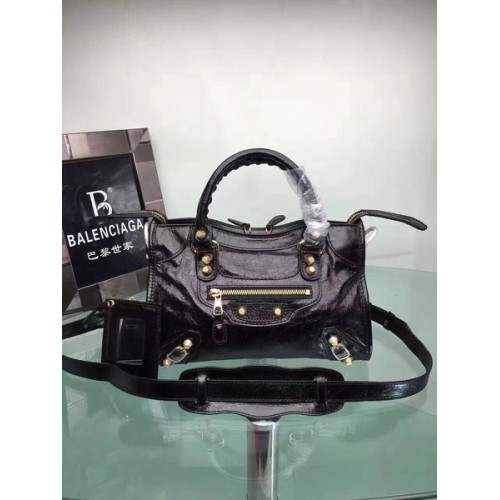 Borsa Balenciaga Giant City con borchie dorate 084333 nera