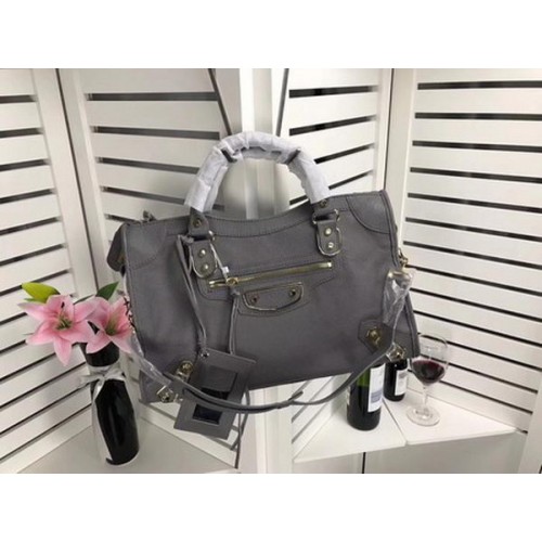 Borsa a mano Balenciaga Giant City con borchie dorate B084334 Grigio