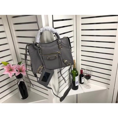 Borsa a mano Balenciaga Giant City Gold Studs B084335 Grigio