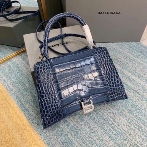 Balenciaga HOURGLASS BORSA MEDIA CON MANICO B108892E blu