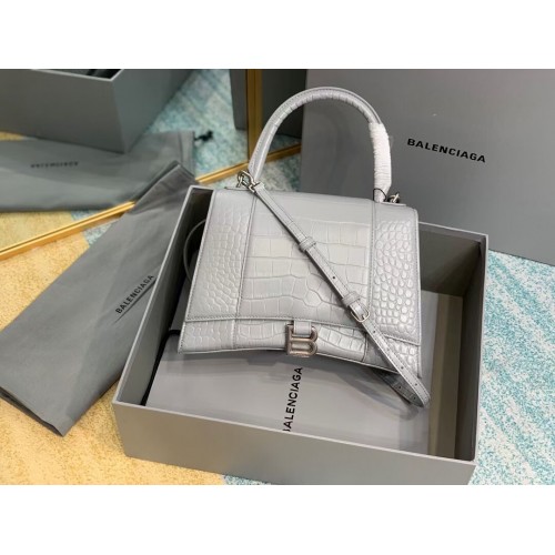 Balenciaga HOURGLASS BORSA MEDIA CON MANICO B108892E grigio