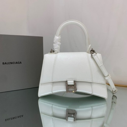Balenciaga BORSA HOURGLASS PICCOLA CON MANICO 592834 BIANCO&Argento