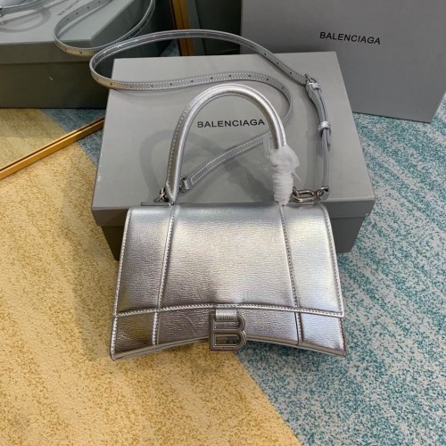 Balenciaga HOURGLASS BORSA PICCOLA CON MANICO B108895-1 Argento