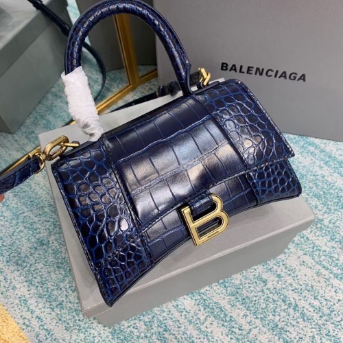Balenciaga Hourglass XS Top Handle Bag 28331S blu scuro