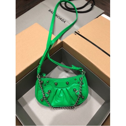 Balenciaga PORTAFOGLIO LE CAGOLE MINI CON CATENA 6958141 verde