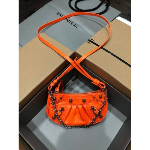 Balenciaga PORTAFOGLIO LE CAGOLE MINI CON CATENA 6958141 arancione