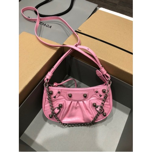 Balenciaga PORTAFOGLIO LE CAGOLE MINI CON CATENA 6958141 rosa