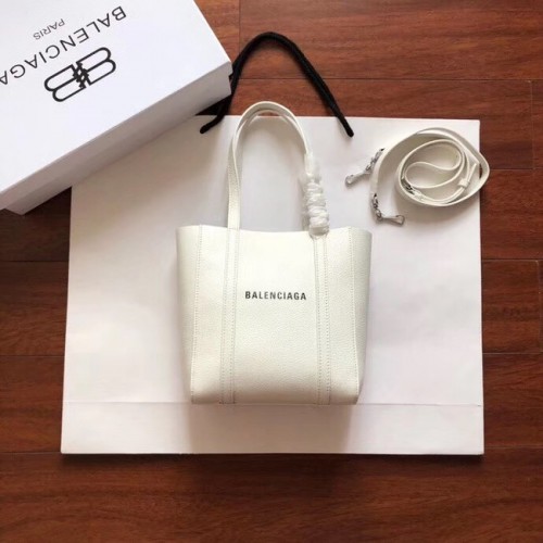 Mini borsa shopper in pelle originale Balenciaga 6696 bianca
