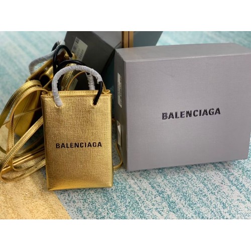Balenciaga Mini borsa shopper in pelle originale B152865 oro