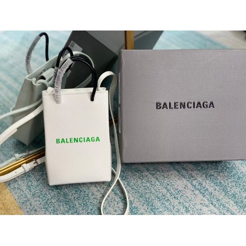 Balenciaga Original Mini Borsa Shopper in Pelle B152865 bianco&verde