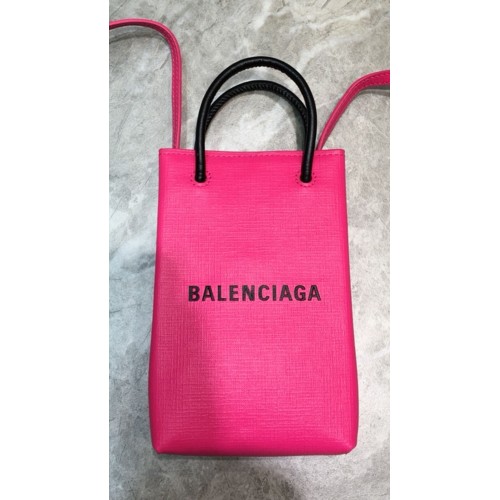 Mini borsa shopper in pelle originale Balenciaga B6123 rosa