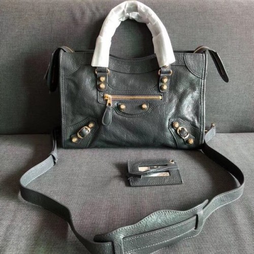 Borsa a mano Balenciaga The City Pelle di vitello 382567 grigio
